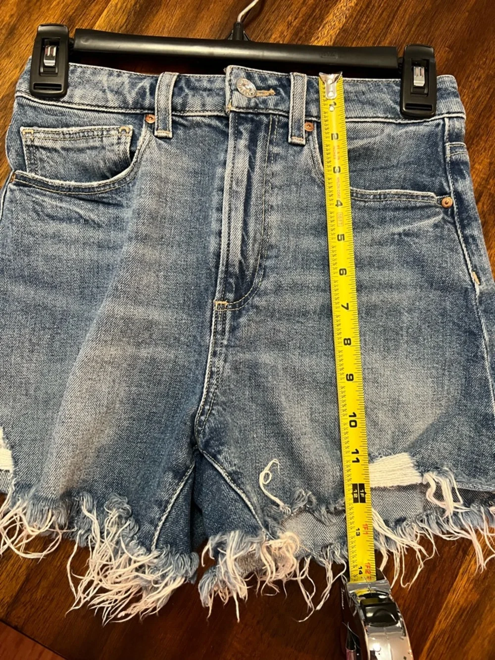 PAIGE Frayed Hem Distressed Denim Shorts - Dani - Picture 7 of 7